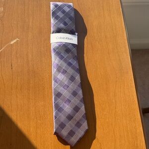 Calvin Klein Lavender Plaid Men's Tie